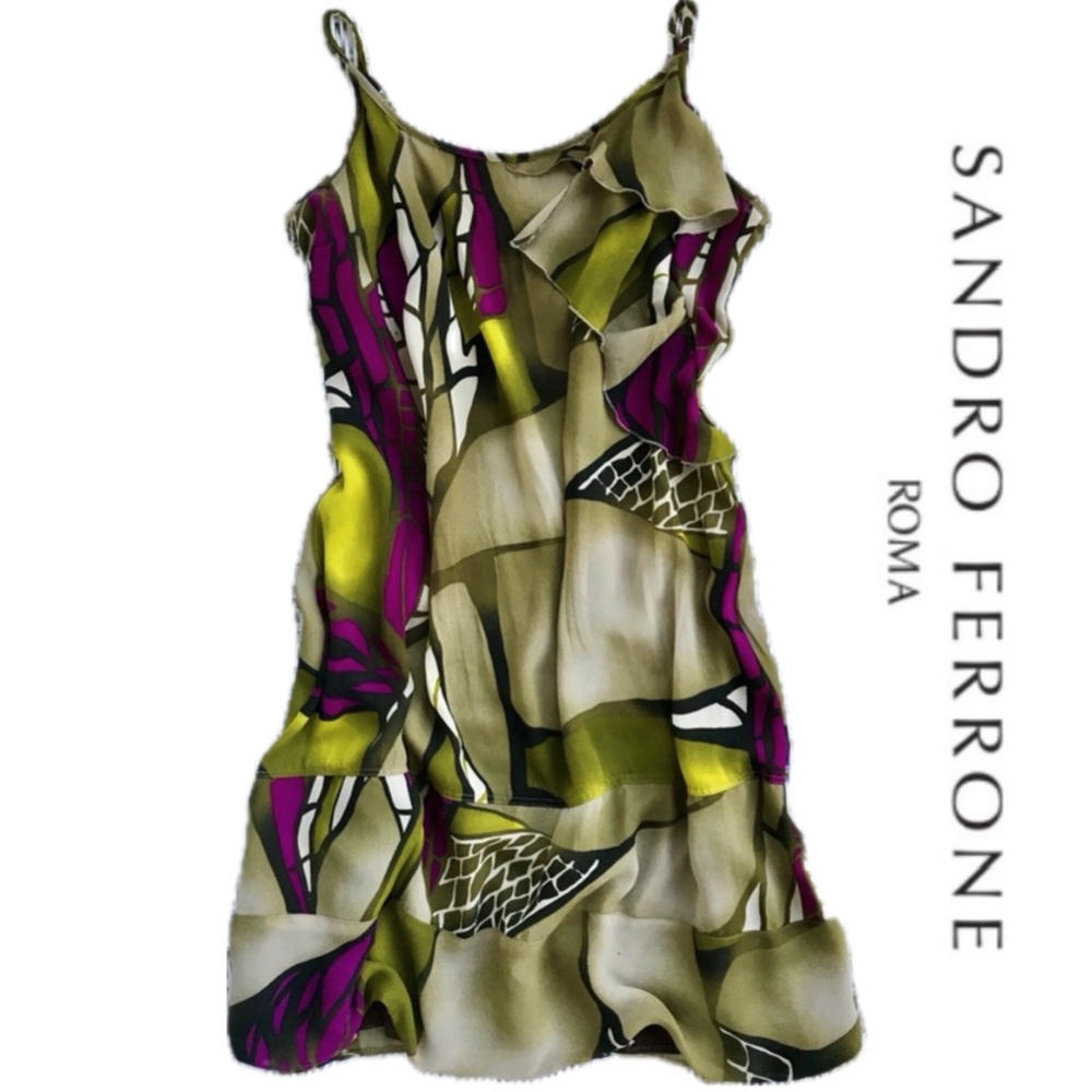 {Sandro Ferrone Roma} Luxe Silk Dress w/ Ruffle Detail • Italian Made • Size M